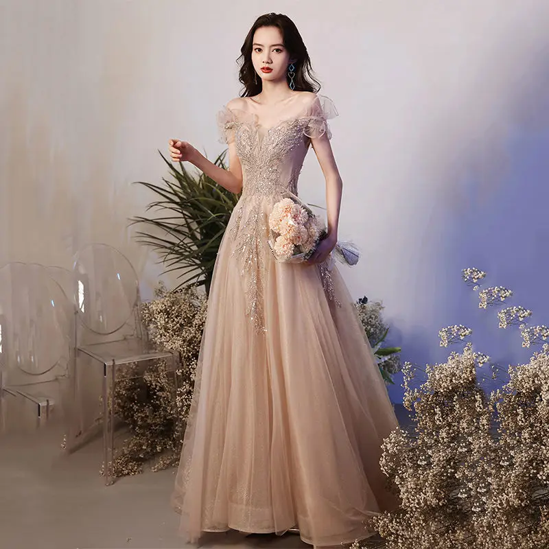 Top Trends: Evening Dress Female 2023 New Style Banquet Elegant Temperament Long Annual Wedding Dress Adult Dress Can Be Worn At Ordinary Ti Shoppable Styles - Image 2