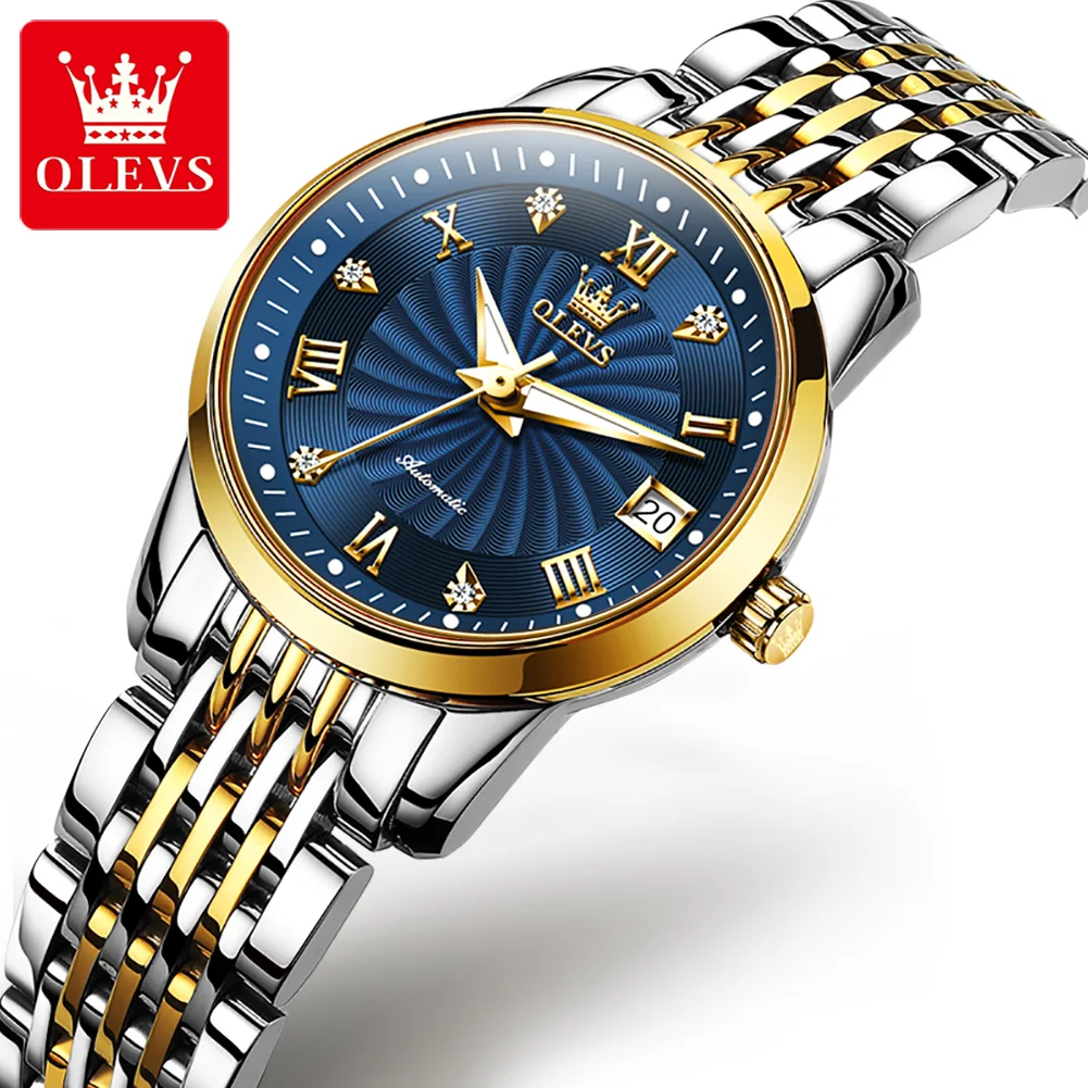 Top Trends: OLEVS 6630 Waterproof Stainless Steel Strap Watches Women Automatic Mechanical Business Diamond Women Wristwatch Reloj Para Muje Shoppable Styles