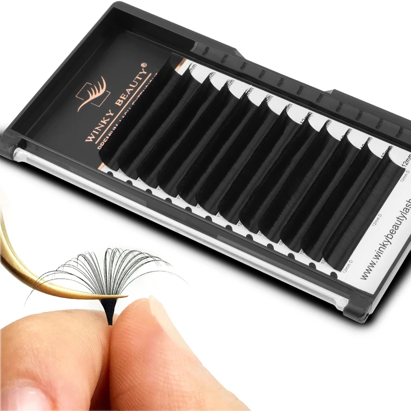 Top Trends: Winky Beauty Russian Easy Fan Lash Extension Self Fanning Eyelashes Matte Black Natural Soft Self Fanning False Lash Extensions Shoppable Styles - Image 3