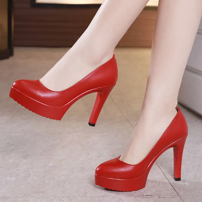 Top Trends: Small Size 32-43 Stilettos Pumps Women Wedding Shoes Red White 2024 Spring Shallow High Heels Shoes Ladies Platform Shoe Office Shoppable Styles