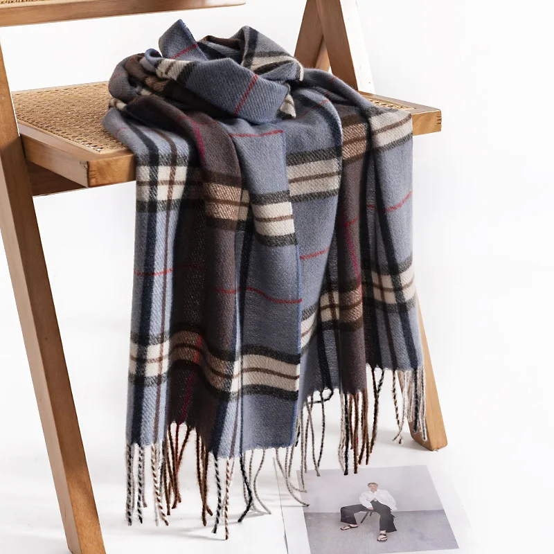 Top Trends: Checkered Pattern Fashion Trend Men&#039;s Scarf Imitation Cashmere Autumn And Winter Commuting Cold Prevention High-end Feel Shawl Shoppable Styles