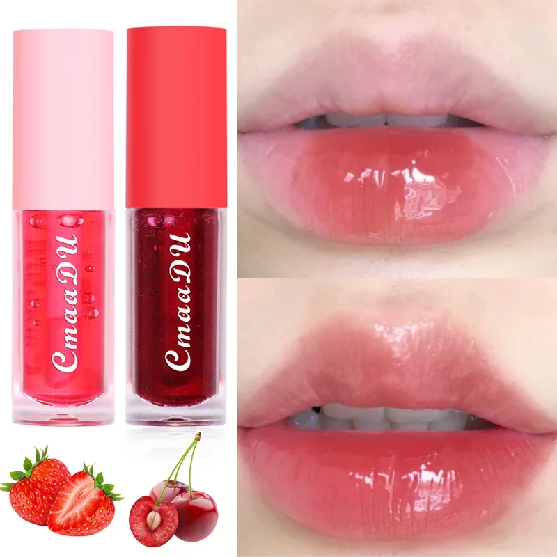 Top Trends: Fruit Lip Gloss Temperature Color Changing Mirror Lip Oil Plumping Moisturizing Reducing Lips Line Waterproof Lip Balm Cosmetic Shoppable Styles