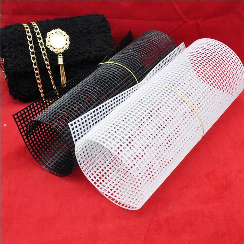 Top Trends: 60*42CM Plastic Mesh Cloth Bag Rug Thread Hook Craft Supplies Diy Handcraft Latch Accessory Durable Grid About Shoppable Styles