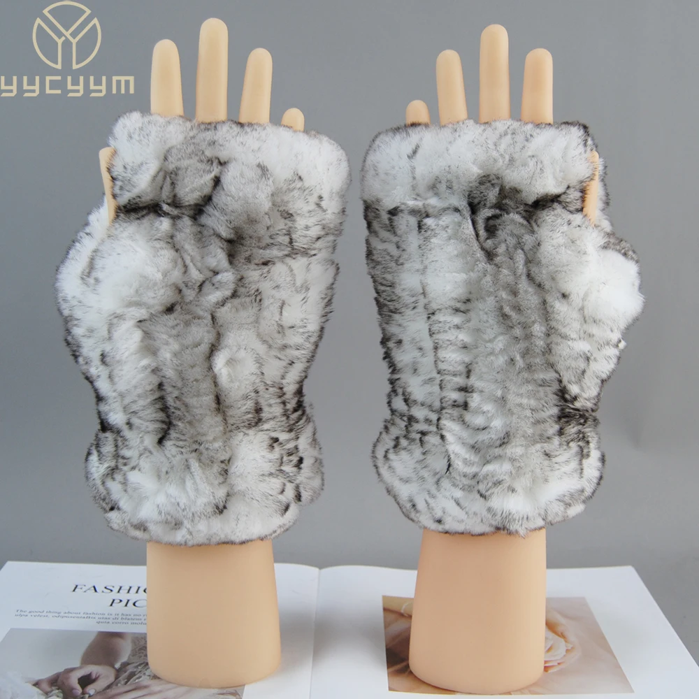 Top Trends: Hot Sale Winter Real Fur Golve Women Outdoor Warm 100% Real Rex Rabbit Fur Gloves Knit Thick Natural Soft Rex Rabbit Fur Mittens Shoppable Styles