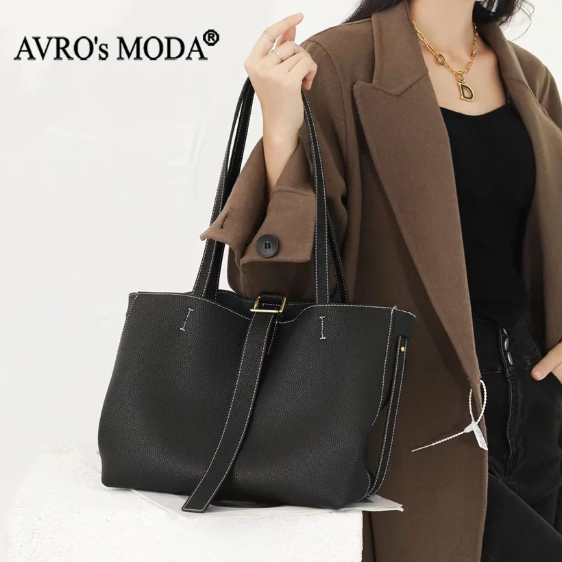 Top Trends: AVRO&#039;s MODA Brand Fashion Genuine Leather Top-Handle Bags For Women High Quality Luxury Design Large Capacity Shoulder Tote Bag Shoppable Styles