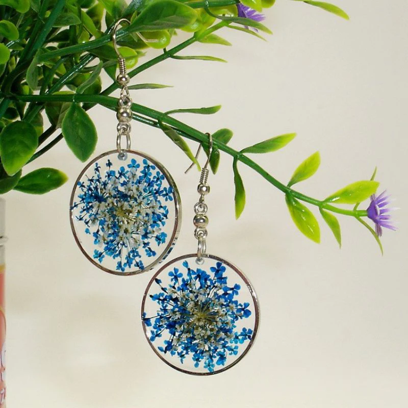 Top Trends: Unique Dried Flower Natural Earring For Women Handmaking Jewelry Creative Epoxy Resin Real Everlasting Flower Earrings Wholesale Shoppable Styles