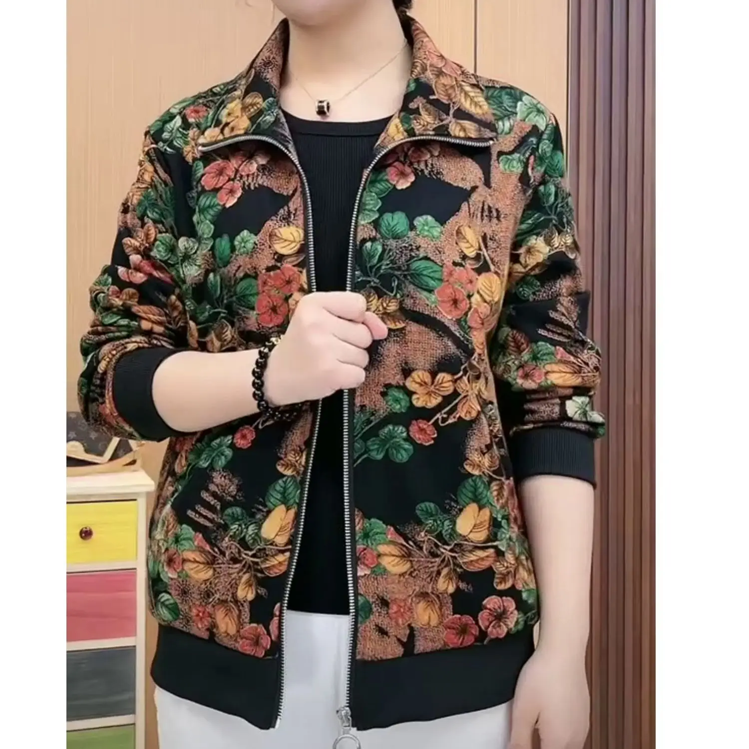 Top Trends: Spring Autumn Women Clothing Vintage Floral Jacket New Zipper Cardigan Versatile Casual Loose Big Size Long Sleeve Coats 2023 Shoppable Styles