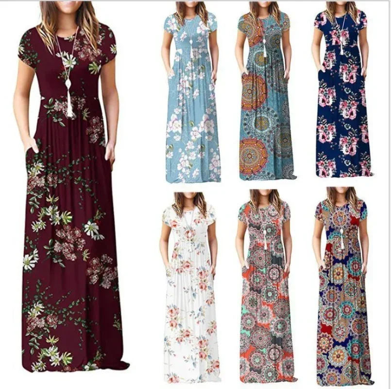 Top Trends: Spring Summer Boho Long Dress For Women Casual Baratos Floral Fashion Print Clothing Elegantes Evening Dresses Vestidos De Mujer Shoppable Styles