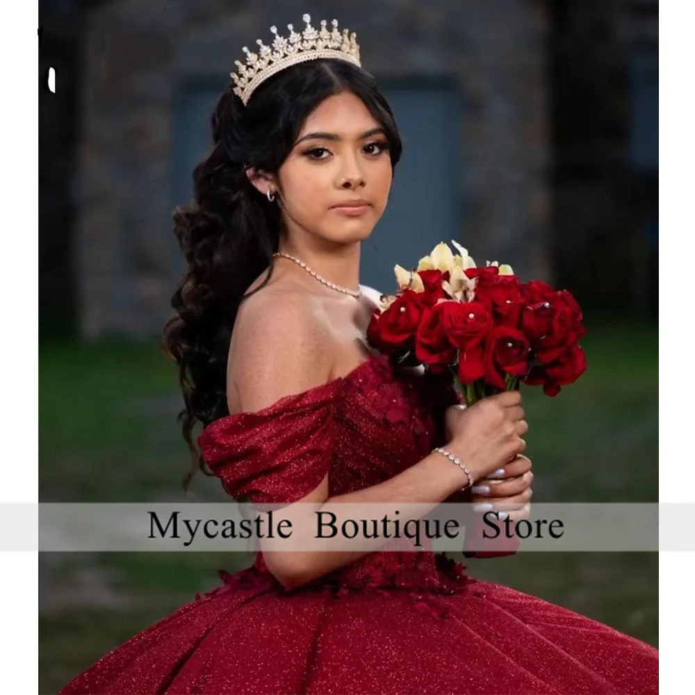 Top Trends: Elegant Wine Red Quinceanera Dresses 2023 Appliques Beaded Off Shoulder Sweet 16 Dress Ball Gowns Vestidos De 15 Quinceañera Shoppable Styles - Image 4