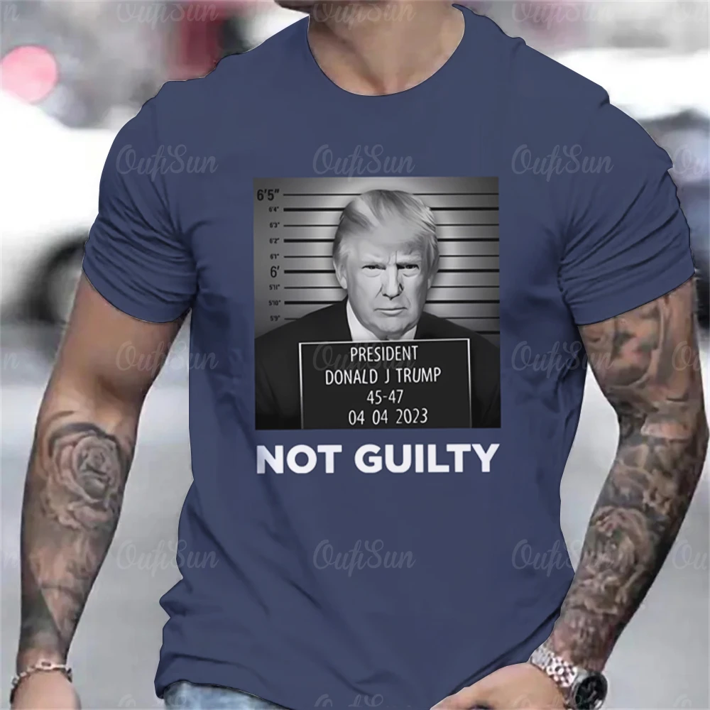 Top Trends: Trump Mugshot Shirt Not Guilty Print Men's T-shirt Funny Style Short Sleeve Summer O Neck Oversized Sweatshirt Male Daily Tees Shoppable Styles