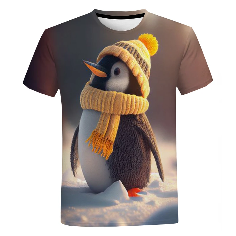 Top Trends: Summer Men And Women New Cute Animal Penguin 3d Printed Short-sleeved Trendy Casual Fashion Fun T-shirt Harajuku Street Tops Shoppable Styles