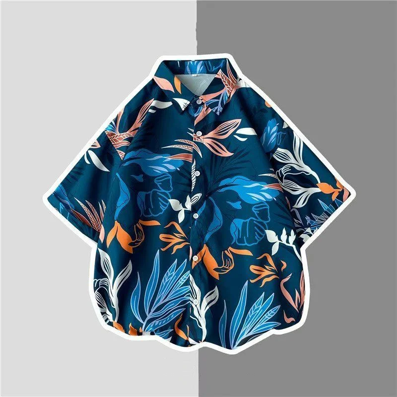 Top Trends: Vintage Floral Short Sleeve Men Vacation Beach Hawaiian Shirt Fashion Casual Loose Button Printed Sun Protection Clothing Tops Shoppable Styles