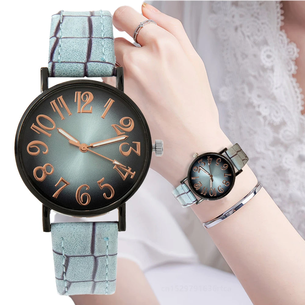 Top Trends: Luxury Women&#039;s Watch Fashion Vintage Digital Ladies Quartz Watches Casual Plaid Leather Strap Lady Clock Dress Wristwatches Shoppable Styles