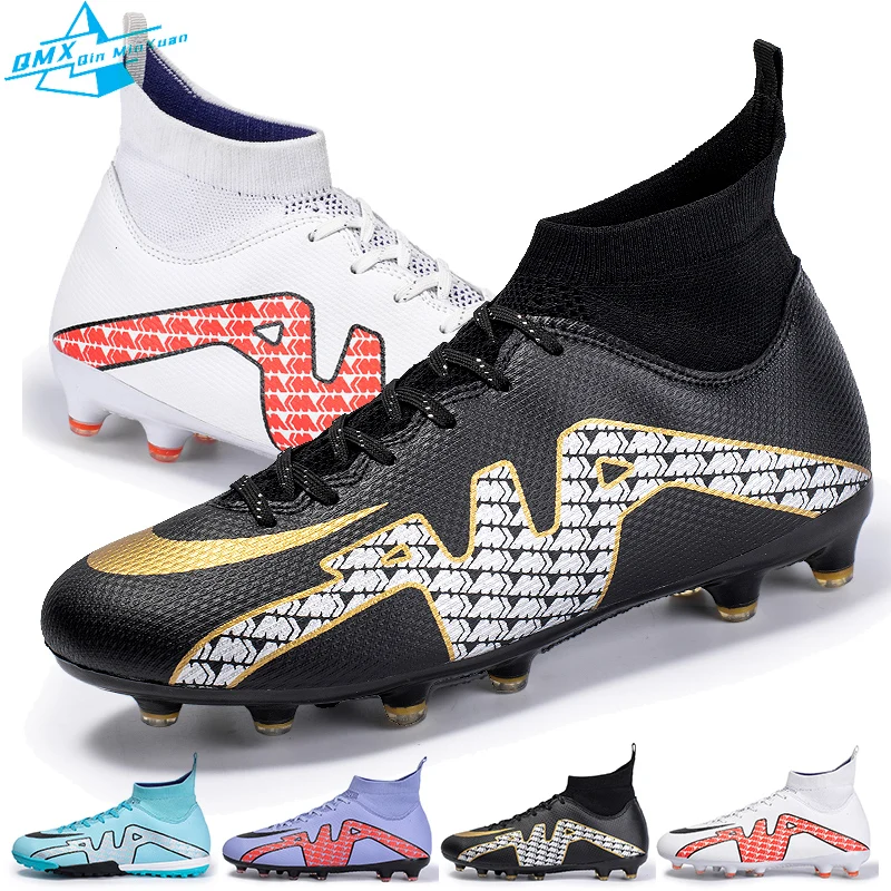 Top Trends: Soccer Shoes Men TF / FG High Ankle Professional Football Boots Kids Boy Indoor Cleats Grass Soccer Training Sneakers EUR 35-46 # Shoppable Styles