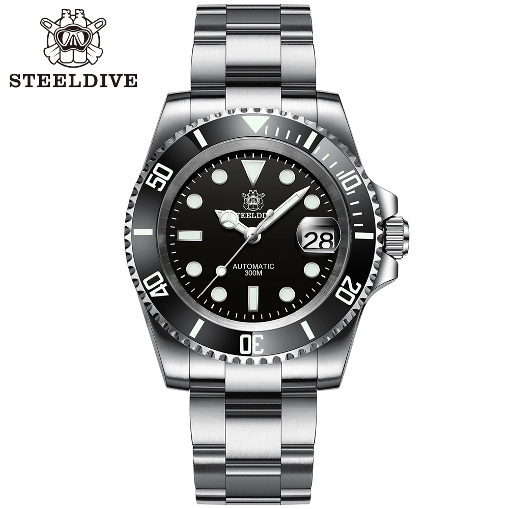 Top Trends: SD1953 Black Ceramic Bezel 41mm Steeldive 30ATM Water Resistant NH35 Automatic Mens Dive Watch Reloj Shoppable Styles