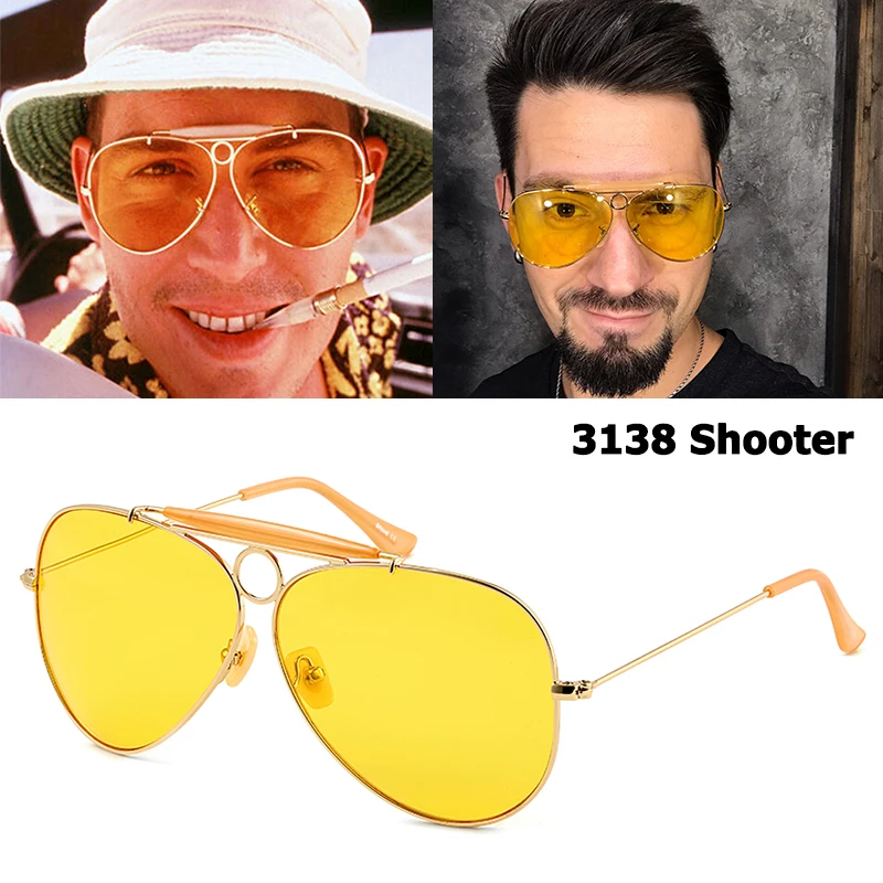 Top Trends: JackJad New Fashion 3138 SHOOTER Style Vintage Aviation Sunglasses Metal Circle Brand Design Sun Glasses Oculos De Sol With Hood Shoppable Styles