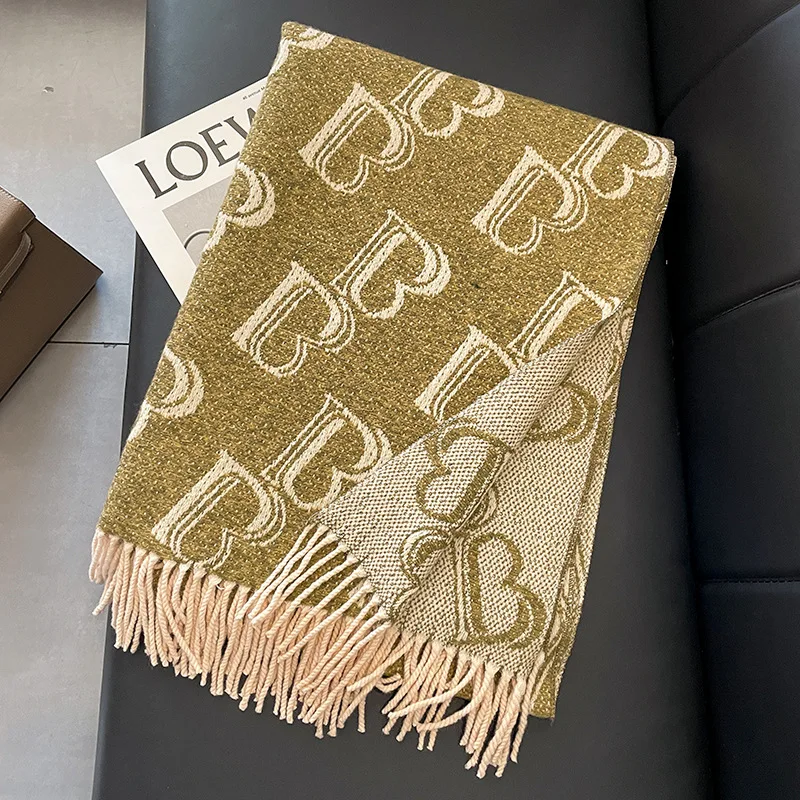 Top Trends: Luxury Brand Scarf Women Winter Cashmere Scarves Letter Printed Shawl Wraps Warm Pashmina Blanket Female Foulard Bufandas 2023 Shoppable Styles