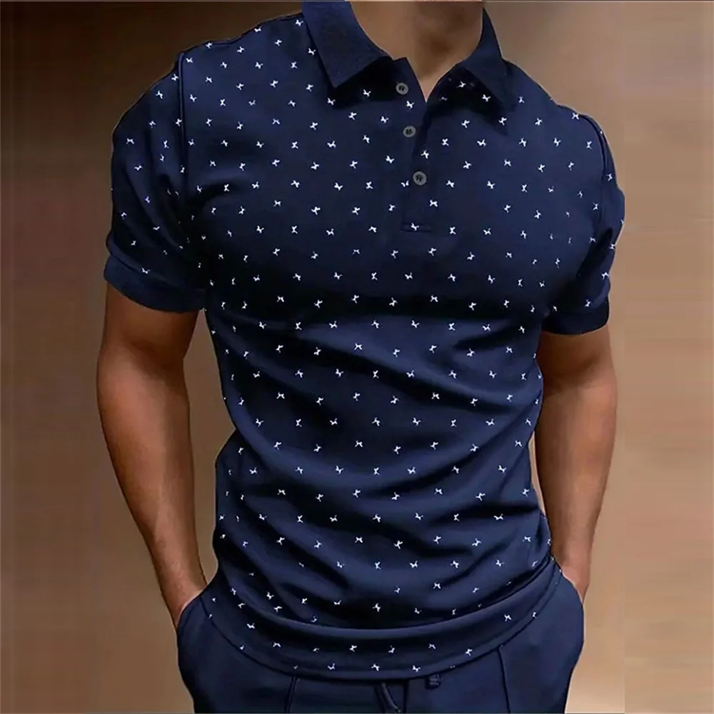 Top Trends: 2023 Spring And Summer New Men&#039;s Printed Casual Turn-down Collar Polo Shirt Men&#039;s Business Casual Short-sleeved Shirt Shoppable Styles