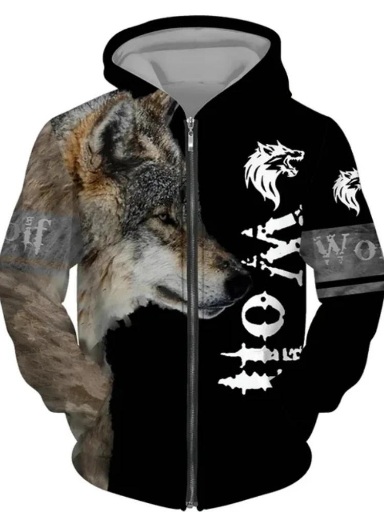 Top Trends: Golf Hoodie Zipper 3D Wolf Print Clothes For Men Clothing Y2k Fashion Casual Camping Long Sleeves Pullover Oversized Sweatshirts Shoppable Styles