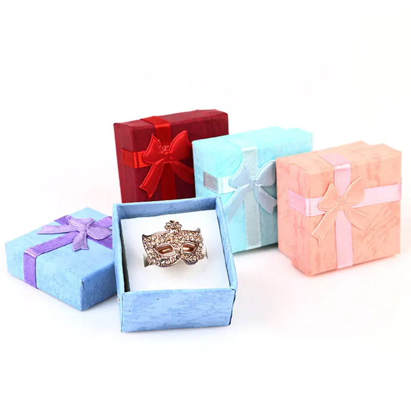 Top Trends: Fashion Bow Ring Organizer Box Earrings Storage Gift Box Cute Ribbon Paper Necklace Wedding Stud Jewelry Organizer Storage Box Shoppable Styles