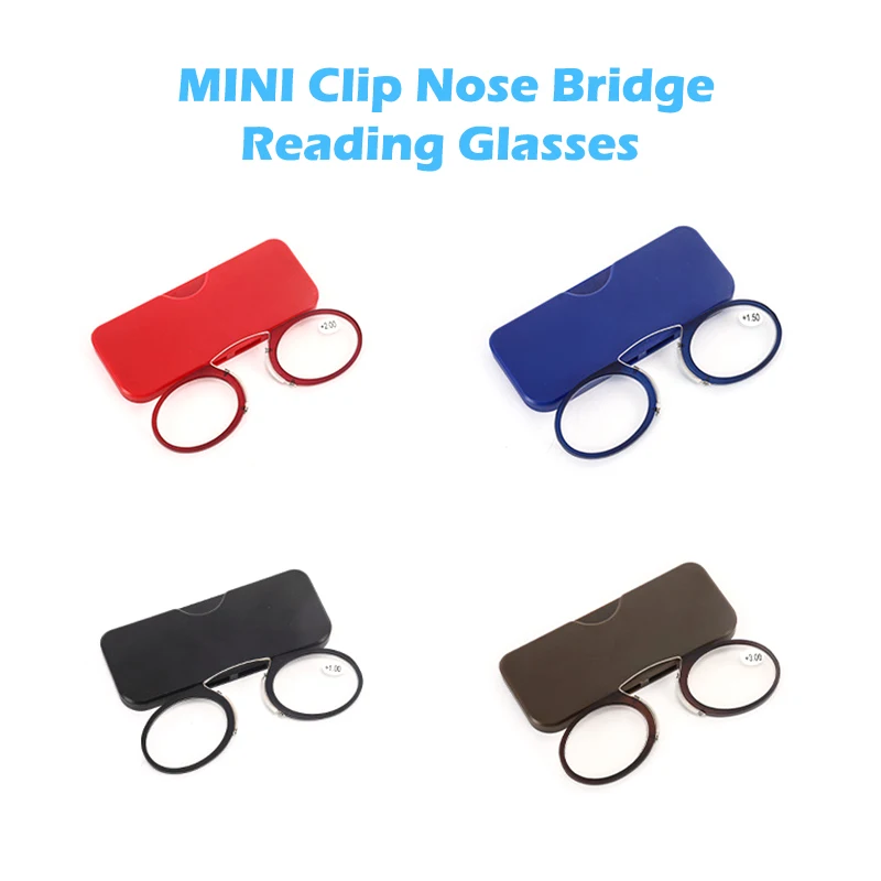 Top Trends: 1.0 To 3.5 Stick On Phone MINI Clip Nose Bridge Reading Glasses Portable Presbyopic Glasses With Case Shoppable Styles - Image 2