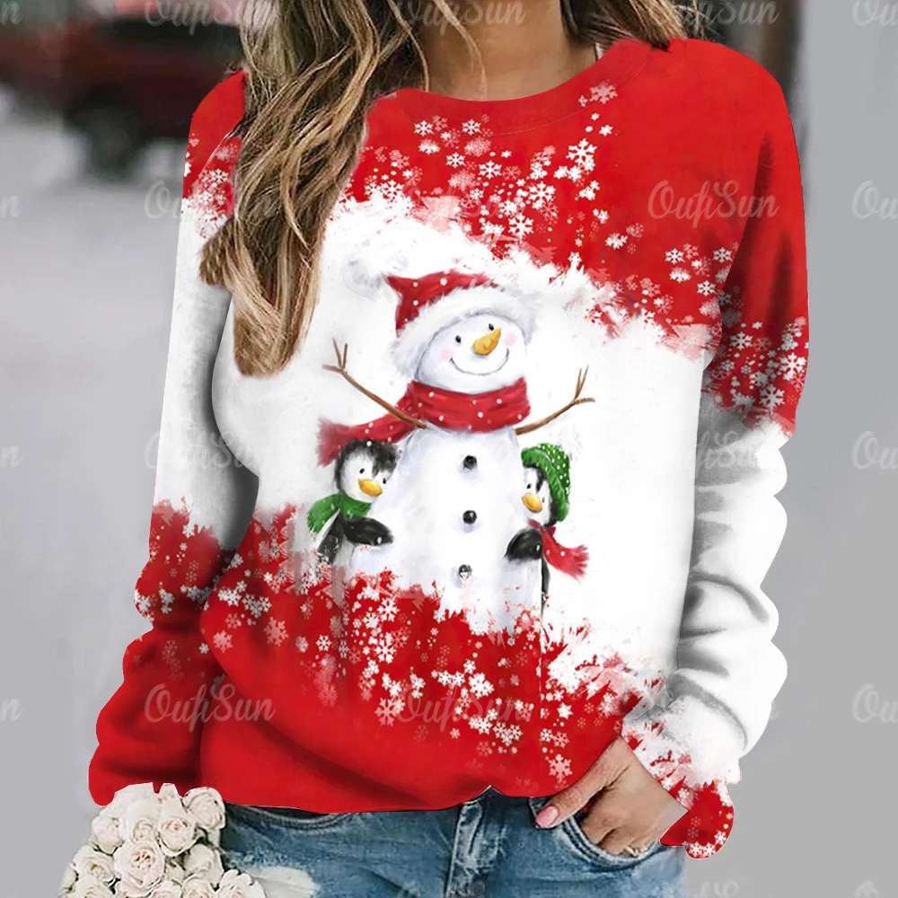 Top Trends: Women's Sweater Pullover Christmas Party Clothes Autumn New Long Sleeve T-Shirt Imitation Cotton O Neck Top Casual Sweatershirt Shoppable Styles