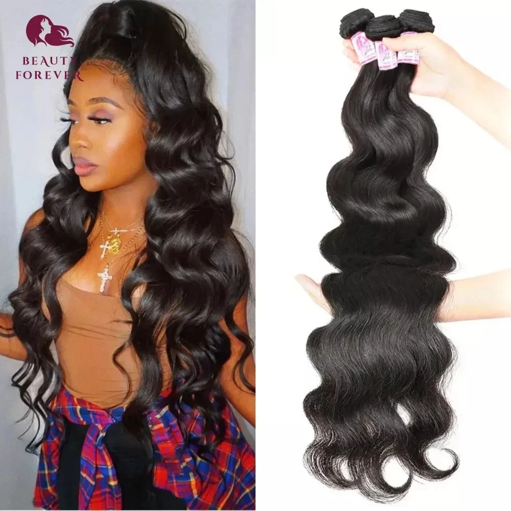 Top Trends: Beautyforever Body Wave Virgin Human Hair Bundles Deep Wave Thick 12A Brazilian Raw Virgin Hair Weave Straight 3 / 4 Bundles Shoppable Styles