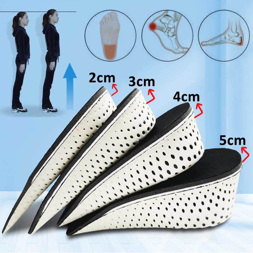 Top Trends: Invisible Height Increase Insole Unisex 2-5CM Half Heel Shoe Insoles Breathable Ultra Light Elevated Sports Shoes Pad Cushion Shoppable Styles