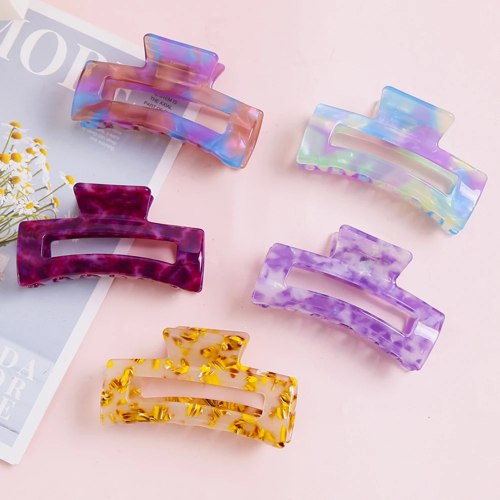 Top Trends: Acetate Hair Claw High Quality Colorful Middle Size Hair Clips For Long Thick Hair Accessories Women Girls Female Shoppable Styles - Image 4