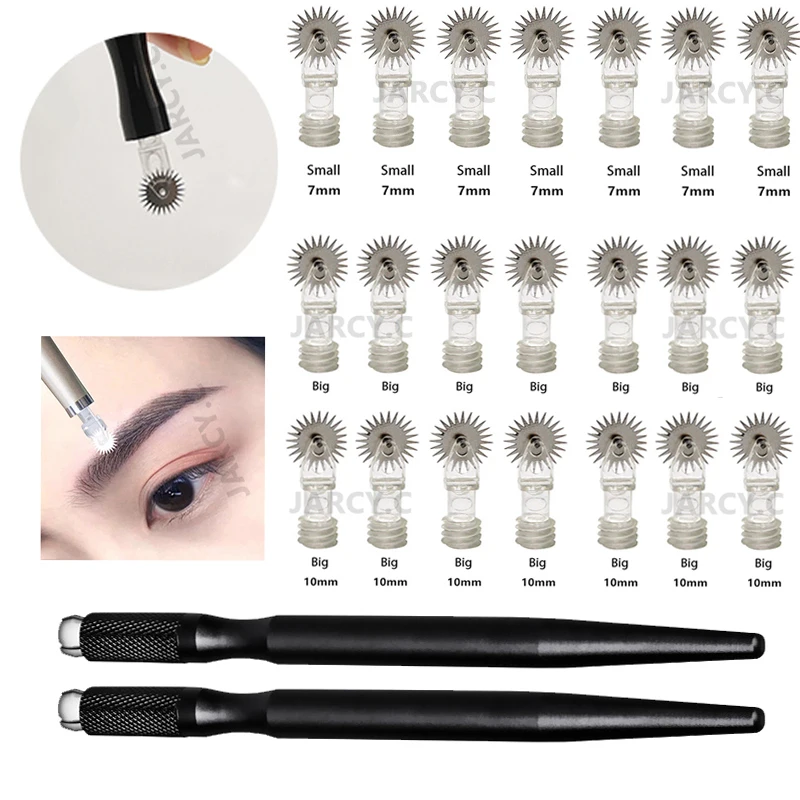 Top Trends: Disposable Roller Microblading Needles Sets Tattoo Eyebrow Fog Embroidery Needles For Permanent Makeup Micro Manual Tattoo Pens Shoppable Styles