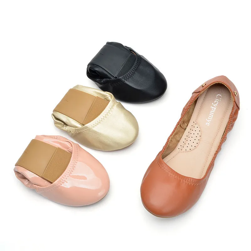 Top Trends: Women Ballet Flats Fashion Foldable Leather Loafers Party Shoes Slip On Woman Prom Ballerina Flats Wedding Party Shoes Shoppable Styles