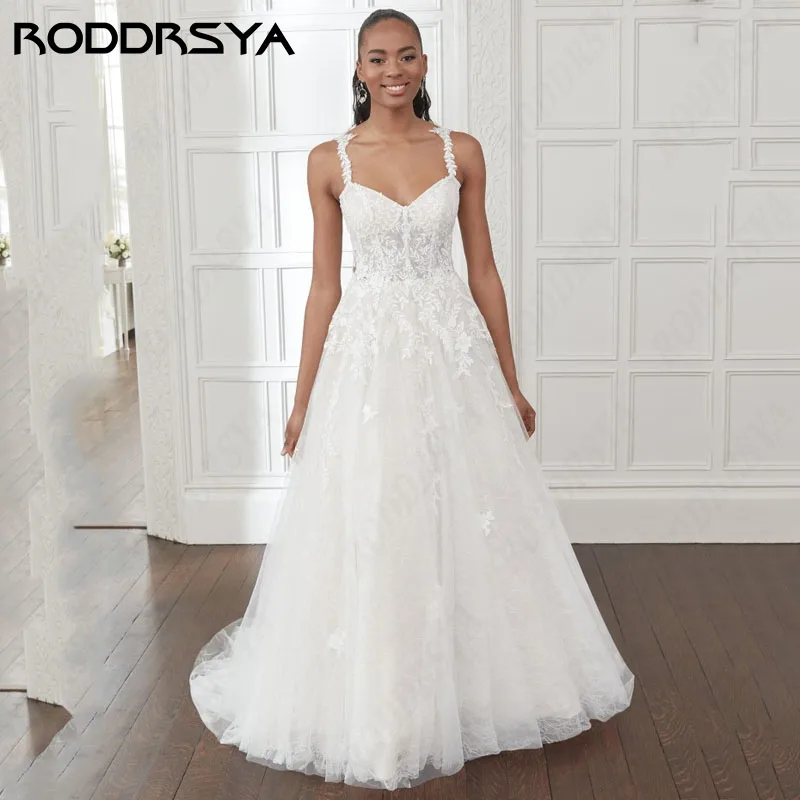 Top Trends: RODDRSYA V-Neck Lace Boho Wedding Dresses A-line Vintage Tulle Suknia ślubna Elegant Spaghetti Straps Bridal Party Custom Made Shoppable Styles