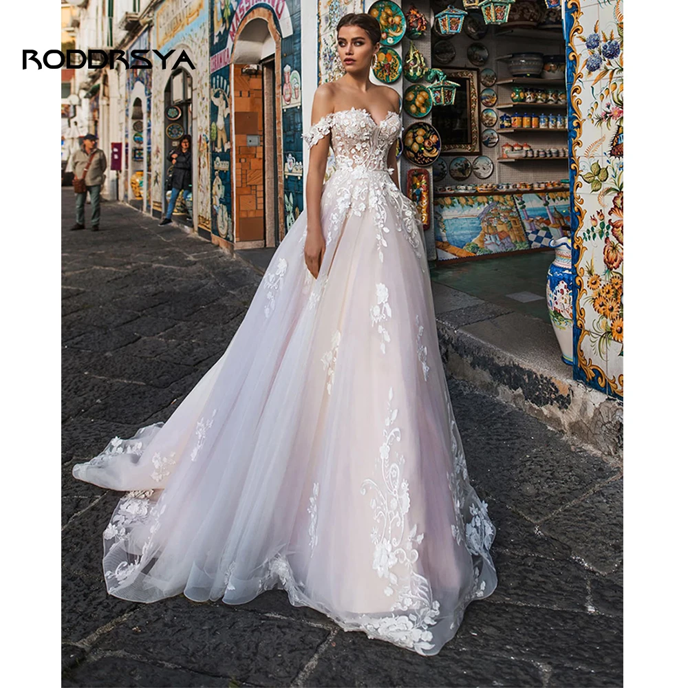 Top Trends: RODDRSYA Boho Wedding Dresses 2023 Tulle With Appliques Sexy Lace Up Off The Shoulder A-line Summer Bridal Gown Vestido De Noiva Shoppable Styles