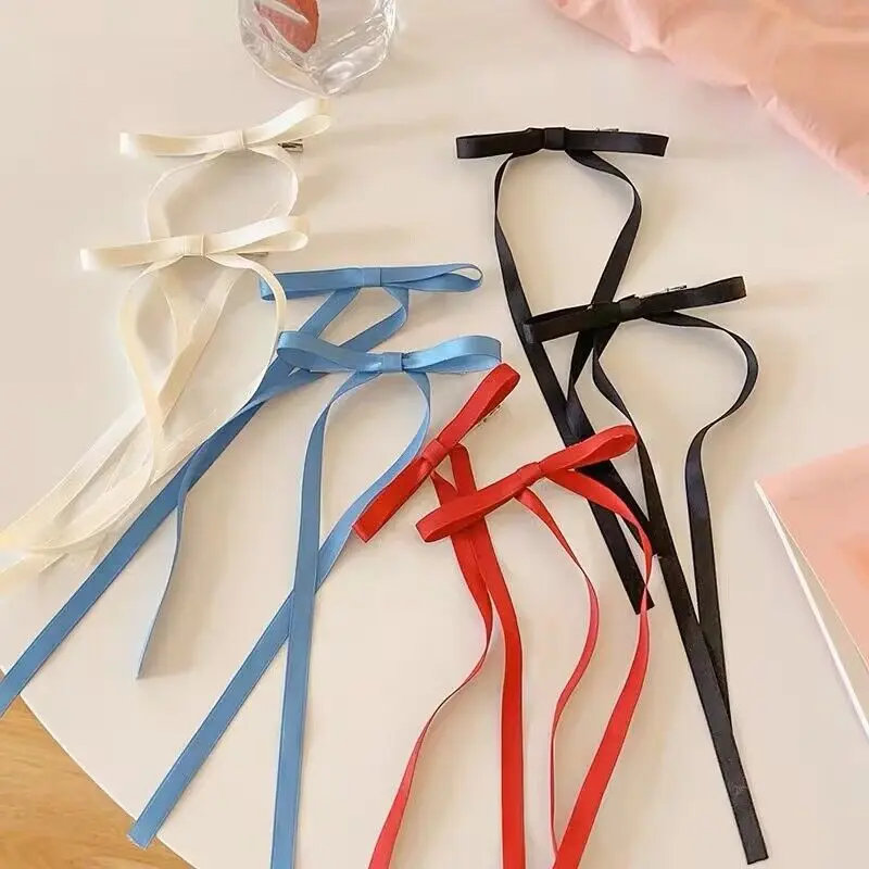 Top Trends: 2pcs Ribbon Long Bow Hair Claw Side Clips For Women Girls Kids Child Hairpin Gift Party Hair Accessories Headwear Ornament Shoppable Styles - Image 3