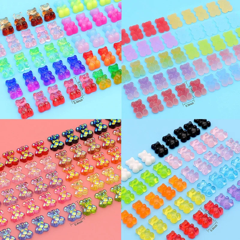 Top Trends: 50pcs Mixed Resin Nail Charms Kit Cartoon Butterfly Candy Bear Nail Rhinestone Accessories DIY Press On Nail Decorations Jewelry Shoppable Styles - Image 2