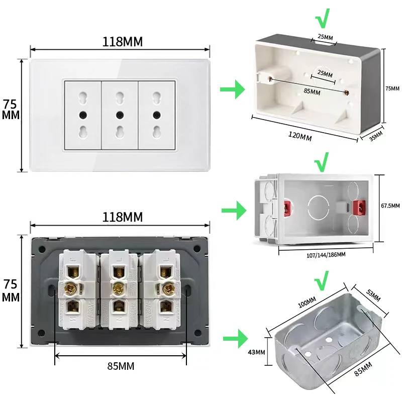 C 20W, EUA Brasil Plug Tailandês, Parede