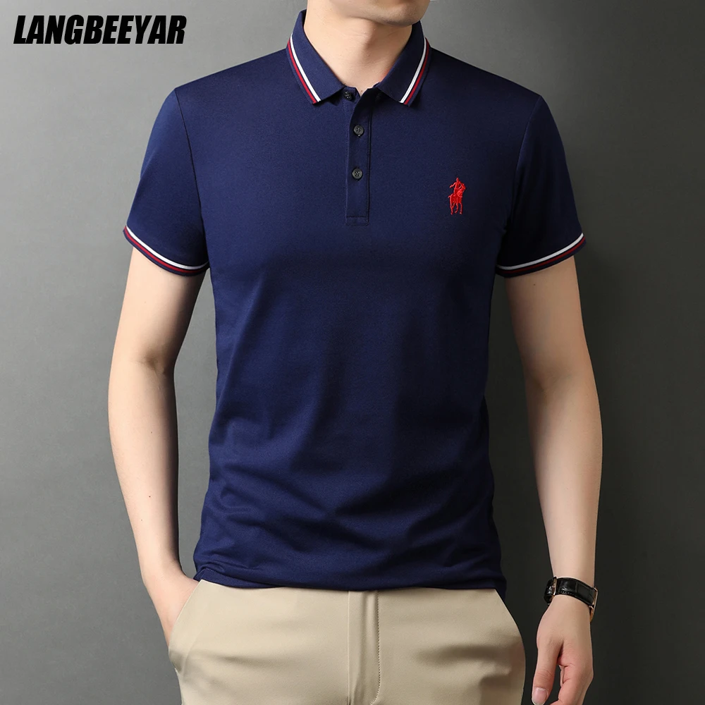 Top Trends: Top Grade New Designer Logo Summer Brand Mens Polo Shirts With Short Sleeve Turn Down Collar Casual Tops Fashions Men Clothing Shoppable Styles