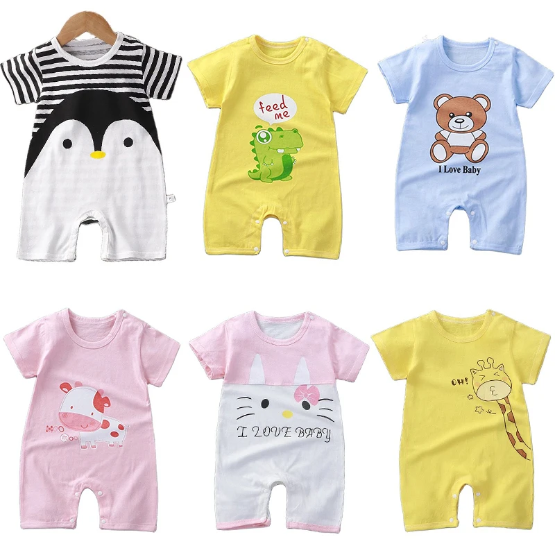 Top Trends: Baby Onesies Summer Baby Boy Girl Romper Newborn Cartoon Short-Sleeved Clothes Climbing Clothes Jumpsuit Baby Outfits Shoppable Styles