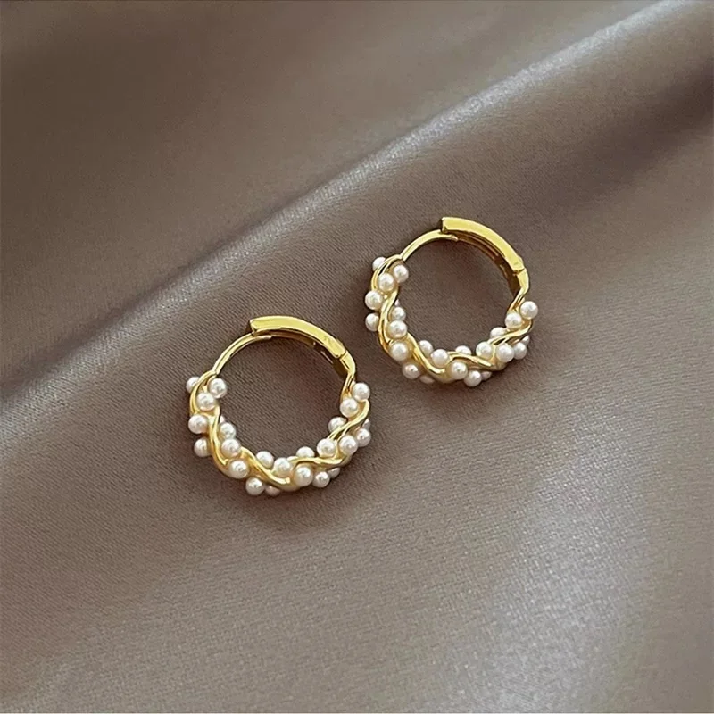 Top Trends: 2022 Korean New Simple Temperament Circle Pearl Earrings Fashion Small Versatile Earrings Women's Jewelry Shoppable Styles