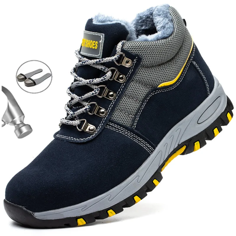 Top Trends: High Quality Winter Boots Men Steel Toe Cap Safety Boots Work Shoes Men Puncture-Proof Work Boots Plush Warm Safety Shoes Male Shoppable Styles