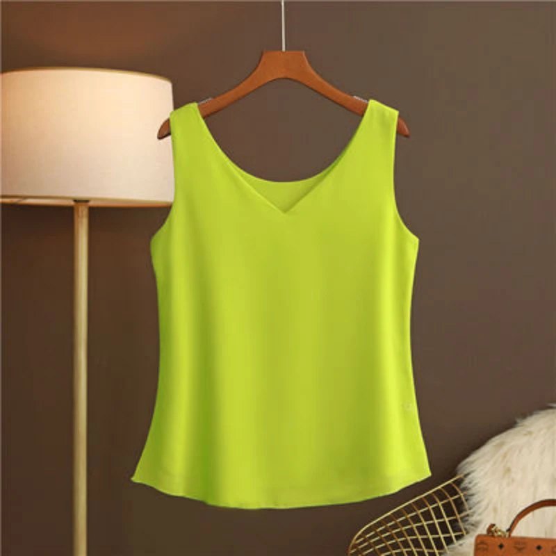 Top Trends: Original New Arrival 2023 Summer Fashion Brand Sleeveless Top Women's Chiffon Shirt Loose Plus Size Show Clothing Shirt Blouse Shoppable Styles