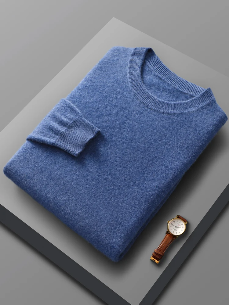 Top Trends: Spring Autumn 100% Pure Merino Wool Pullover Sweater Men O-neck Long-sleeve Cashmere Knitwear Female Clothing Grace Shoppable Styles