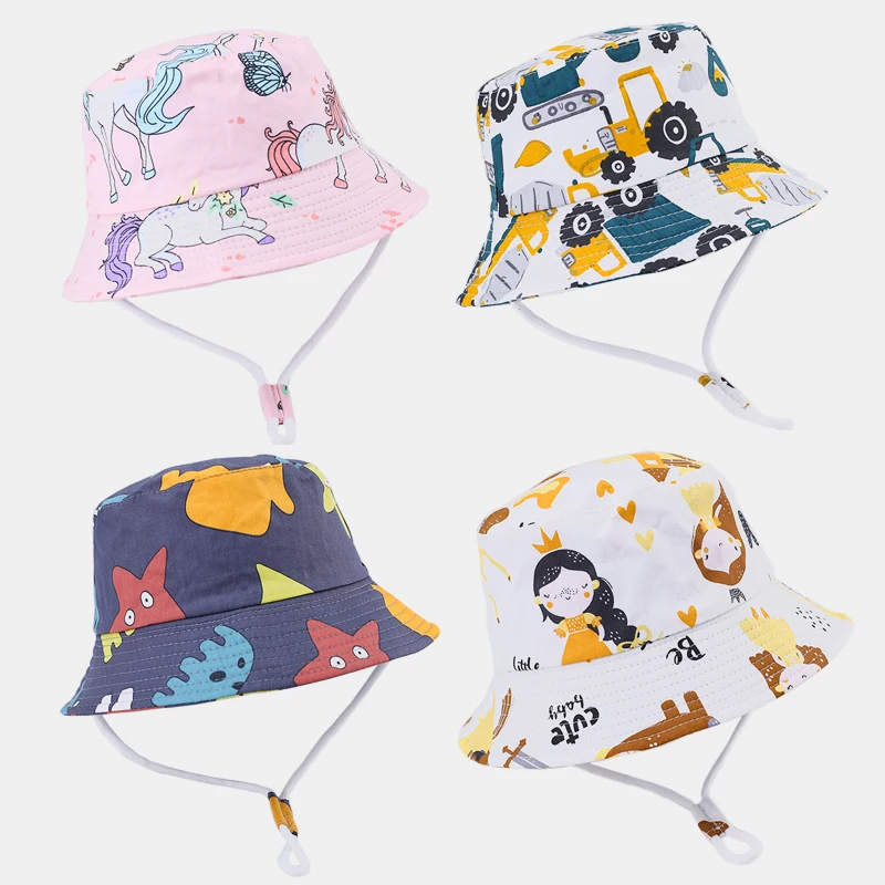 Top Trends: Summer Baby Hat Boy Girl Cotton UV Protection Sun Cap Children Panama Beach Kids Bucket Hat Cute Cartoon Infant Caps Shoppable Styles