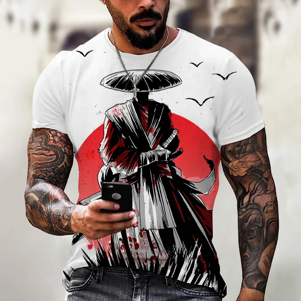 Top Trends: Vintage Samurai T-shirts For Men 3D Japan Style Print Short Sleeve Tops Street Hip Hop Streetwear Ninja Tees Men's T Shirt 6XL Shoppable Styles - Image 4