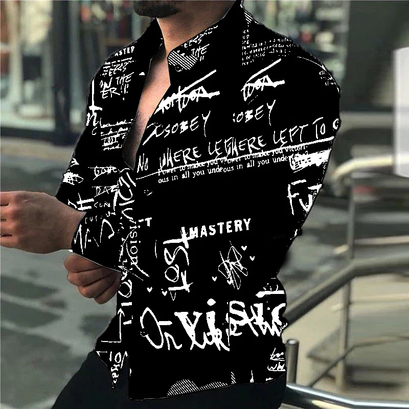 Top Trends: Men's Shirt Fashion Casual White Black Casual Sports English Letters Soft Comfortable Lapel Spring Summer 2023 New Hot Sale XL Shoppable Styles