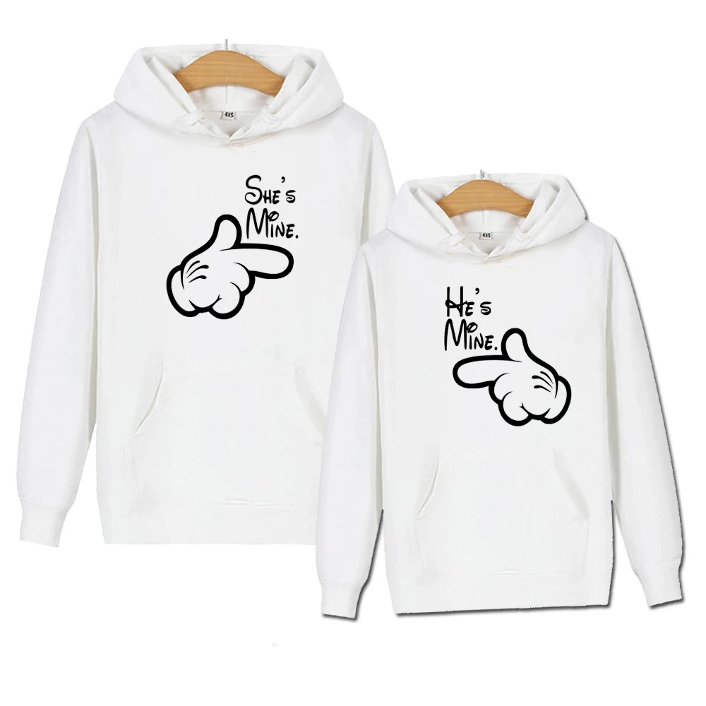 Top Trends: Lovers Hoodies Printing She Is Mine I Am His Funny Graphic Couple Sweatshirt Hooded Clothes Hoodies Women Men Winter Tracksuit Shoppable Styles