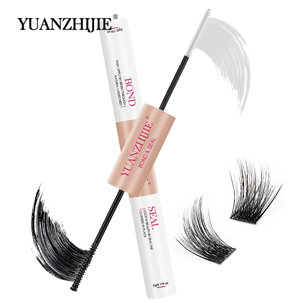 Top Trends: YUANZHIJIE 2in1 10ml Cluster Eyelash Glue Bond And Seal Fast Dry Segment Lash Adhesive Retention Coating Waterproof DIY Glue Shoppable Styles