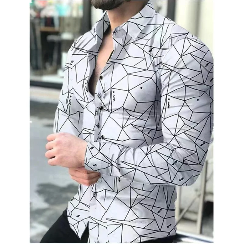 Top Trends: Lapel Shirt Men's Spring And Summer Casual Street Matrix Strip Plaid Top Soft Material Breathable New Hot Sale Large Size Shoppable Styles - Image 5