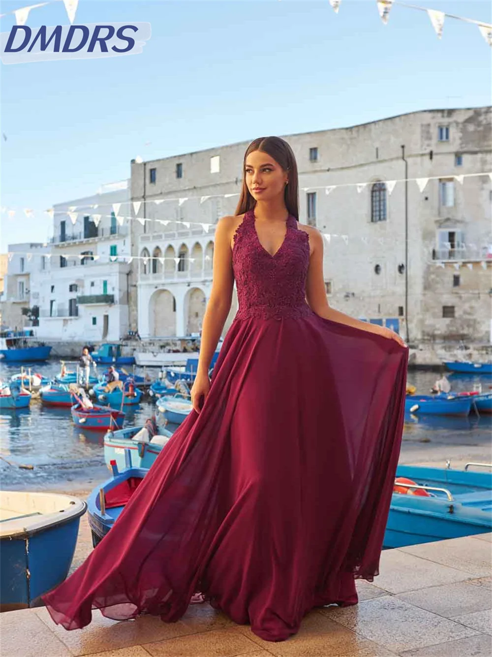 Top Trends: Sexy Deep V-Neck Evening Gown 2024 Classic Chiffon Backless Dress Romantic A-line Floor-Length Gowns Vestidos Denovia Shoppable Styles