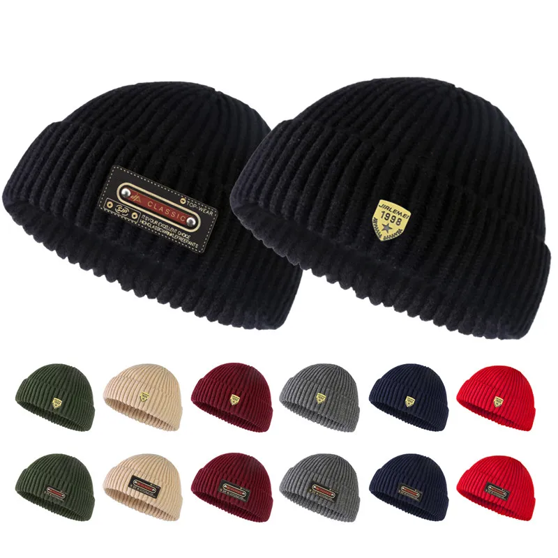 Top Trends: Hip Hop Beanie Wool Knitted Hat Men Skullcap Women Winter Warm Brimless Baggy Melon Cap Cuff Docker Fisher Beanies Hats Shoppable Styles